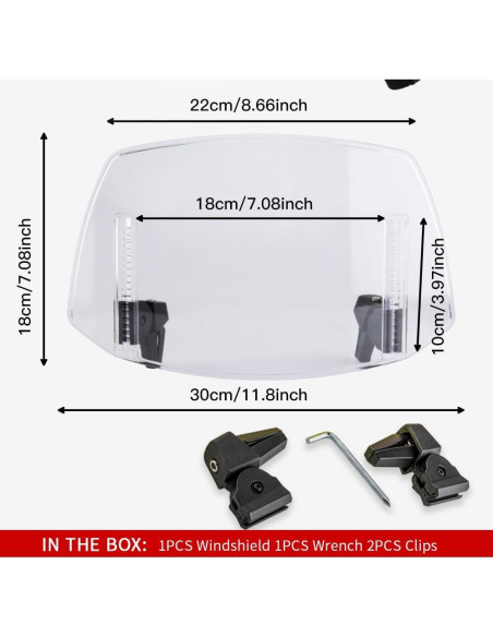 Extensión de Parabrisas de Motocicleta KICRY Transparente