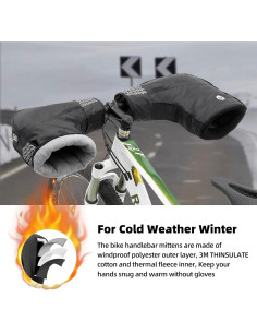 Mitones para Manillar ROCKBROS Térmicos para Ciclismo Negro 2