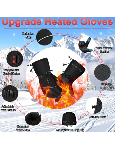 Guantes Térmicos Eléctricos lgtlqt para Esquí y Ciclismo - Impermeables