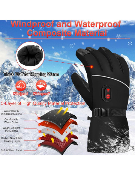 Guantes Térmicos Eléctricos lgtlqt para Esquí y Ciclismo - Impermeables