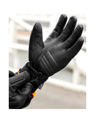 Guantes de Moto INBIKE Térmicos de Cuero Medianos Negros