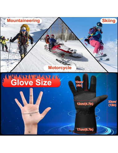 Guantes Térmicos Eléctricos lgtlqt para Esquí y Ciclismo - Impermeables