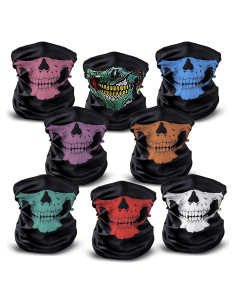 8 Pcs Máscaras Faciales Calavera Balaclava Unisex para Motocicleta
