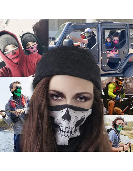 8 Pcs Máscaras Faciales Calavera Balaclava Unisex para Motocicleta