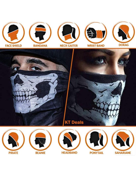 8 Pcs Máscaras Faciales Calavera Balaclava Unisex para Motocicleta