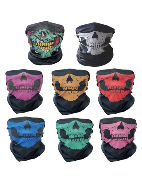 8 Pcs Máscaras Faciales Calavera Balaclava Unisex para Motocicleta