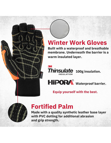 Guantes de Trabajo Impermeables Cestus Invierno Profundo Mediano