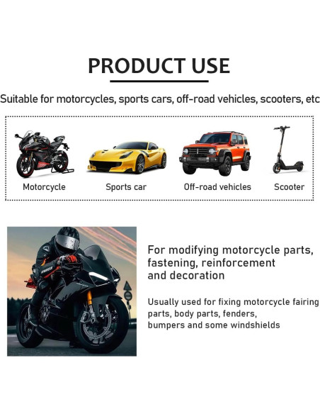 Kit de Tornillos de Parabrisas de Motocicleta KVAEY 10 PCS Rojo