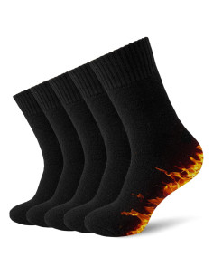 VoJoPi 5 Pares Calcetines de Lana Térmicos para Hombres
