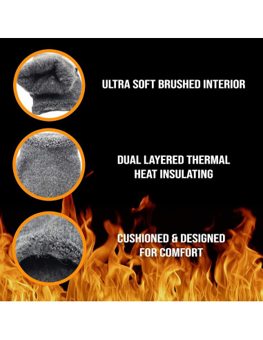 6 Pares de Calcetines Térmicos Gruesos para Hombre - Negro