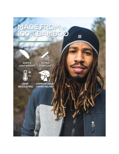 Gorro de Bambú SAAKA Unisex para Correr y Deportes de Nieve