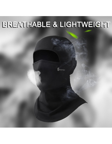 Balaclava Omenex Negra 2 Piezas Transpirable UPF50 para Esquí