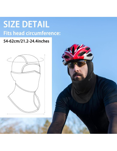 Balaclava Omenex Negra 2 Piezas Transpirable UPF50 para Esquí