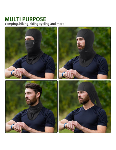 Balaclava Omenex Negra 2 Piezas Transpirable UPF50 para Esquí