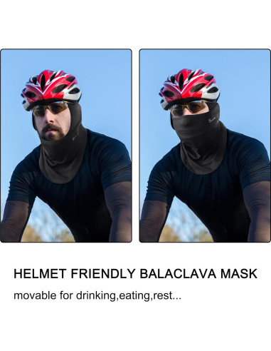 Balaclava Omenex Negra 2 Piezas Transpirable UPF50 para Esquí