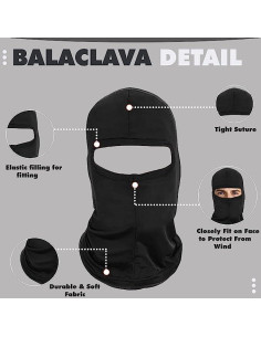 Mascarilla Balaclava de Seda Negra Unisex - Protección UV y Frío 2