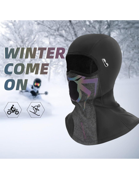 Pasamontañas ROCKBROS Unisex Invierno Forro Polar Negro