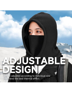 Balaclava OZERO de Forro Polar Térmico para Invierno - 2 Pack Negro y Gris 2