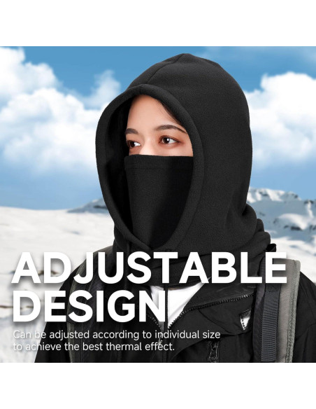 Balaclava OZERO de Forro Polar Térmico para Invierno - 2 Pack Negro y Gris