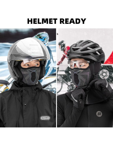 Pasamontañas ROCKBROS Unisex Invierno Forro Polar Negro