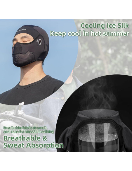 Máscara Balaclava Refrigerante ROCKBROS para Ciclismo - Transpirable y Absorbente de Sudor