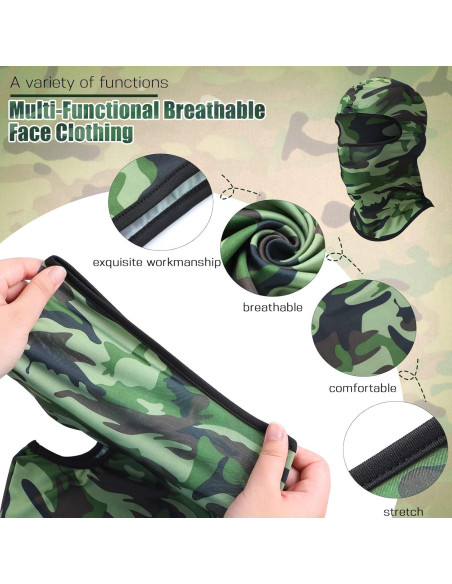 30 Piezas Máscaras Balaclava UV Protección para Hombres y Mujeres