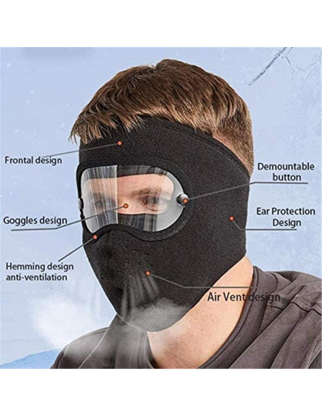 Máscara Térmica de Invierno Unisex Azul - Protección Completa