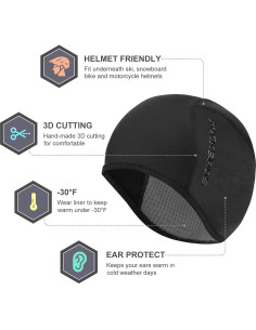 Gorro Térmico ROCKBROS para Climas Fríos - Unisex, Negro 2