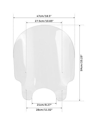 Parabrisas TCT-MOTORPARTS 39mm para Harley Dyna y Sportster