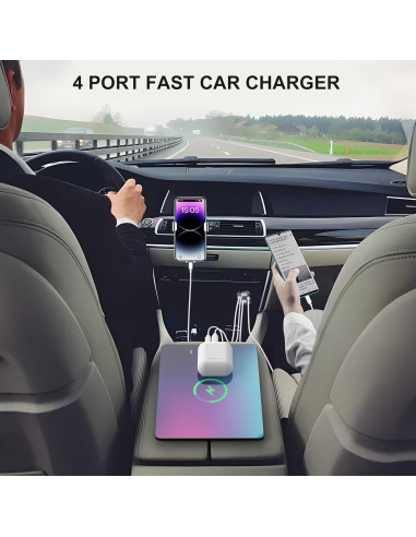 Cargador USB 4 Puertos Hapytrip 12V 78W con Voltímetro LED