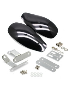 MZS Protectores de Manos para Motocicleta Negro 24 cm