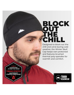 Gorro Térmico Unisex Tough Headwear - Forro de Casco, Negro 2