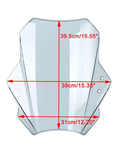Parabrisas Universal Ajustable Areyourshop para Motocicleta 22-28MM