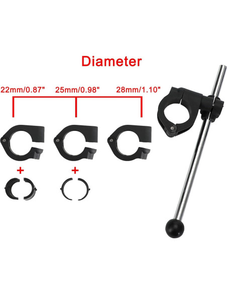 Parabrisas Universal Ajustable Areyourshop para Motocicleta 22-28MM