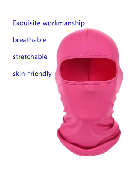 Balaclava Esquí Protección UV Rojo Rosa Unisex 20.1x15cm