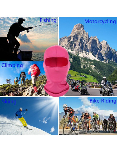 Balaclava Esquí Protección UV Rojo Rosa Unisex 20.1x15cm