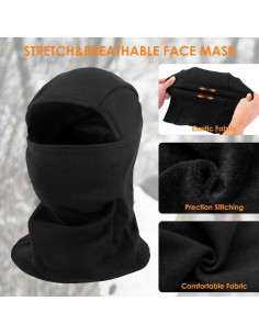 Máscara Balaclava de Esquí Polar Térmica para Adultos - 2 Piezas 2