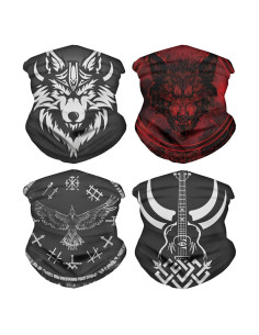 JooMeryer 4PCS Máscaras Faciales Bandana Multifuncionales 25x51cm