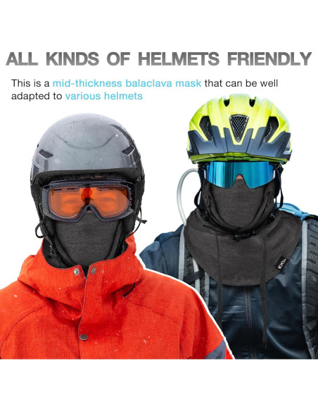 Mascarilla Balaclava 4-en-1 EXski Gris Jaspeado Invierno