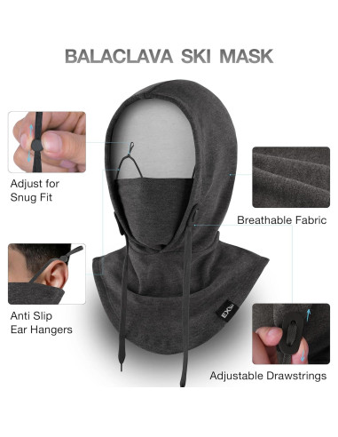 Mascarilla Balaclava 4-en-1 EXski Gris Jaspeado Invierno