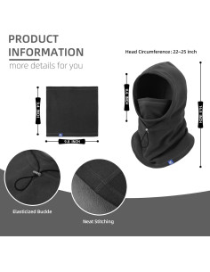 Máscara Balaclava de Forro Polar Desmontable Unisex - Gris Oscuro 2