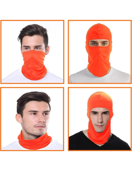 3 Balaclavas Naranjas Unisex para Ciclismo y Motocicleta