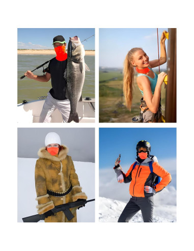 3 Balaclavas Naranjas Unisex para Ciclismo y Motocicleta