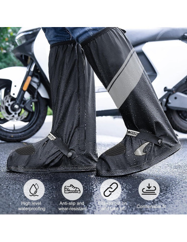 Cubiertas de Zapatos Impermeables CMILAI Unisex PVC Negro