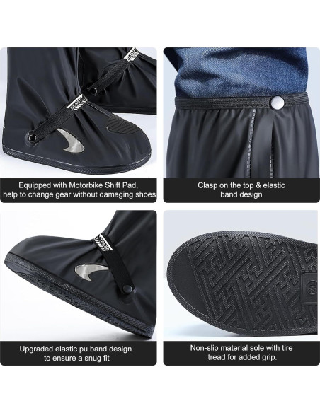 Cubiertas de Zapatos Impermeables CMILAI Unisex PVC Negro