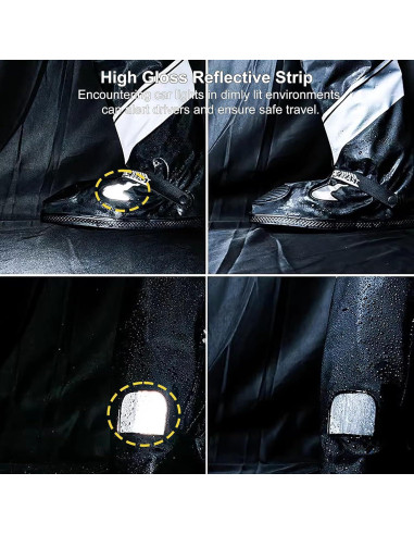 Cubiertas de Zapatos Impermeables CMILAI Unisex PVC Negro