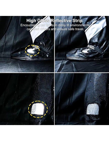 Cubiertas de Zapatos Impermeables CMILAI Unisex PVC Negro