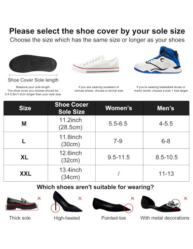 Cubiertas de Zapatos Impermeables CMILAI Unisex PVC Negro