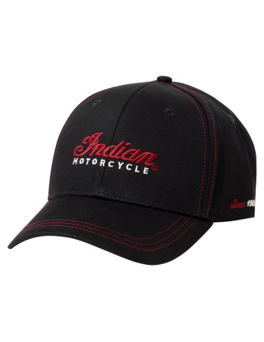 Gorra de Costura Contrastante Indian Motorcycle Negra 100% Algodón