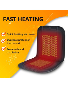 Funda de Asiento Calentada CARSHION 54x45 cm con Control de Calor 2